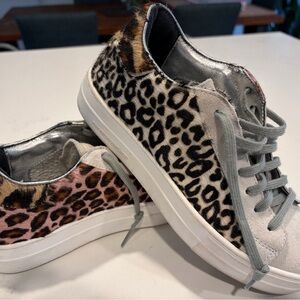 P448 Leopard-Print platform sneakers